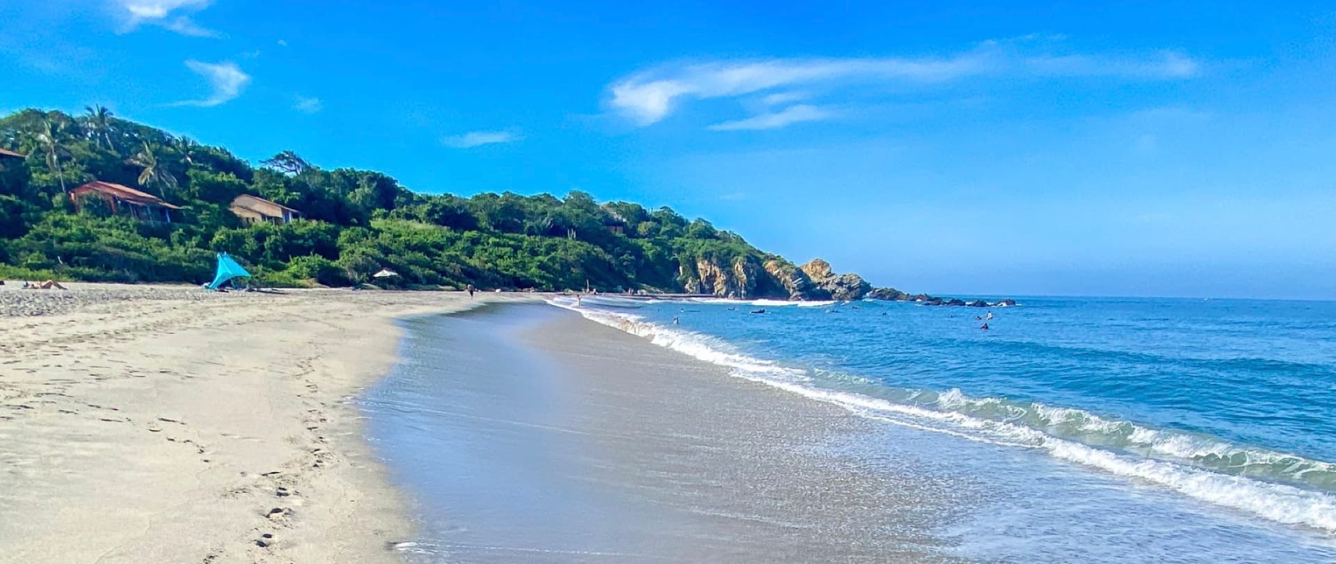 La Punta beach cove at the southern end of Playa Zicatela in Puerto Escondido, Oaxaca